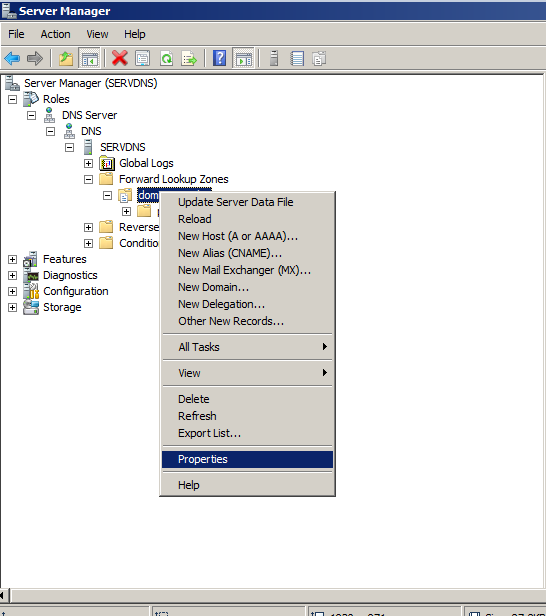 Configuracion Transferencia de zona DNS Windows 