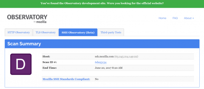 Mozilla-ssh-observatory