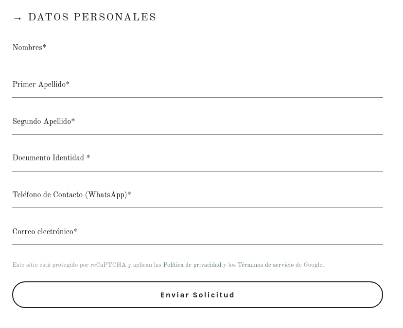 formulario datos personales